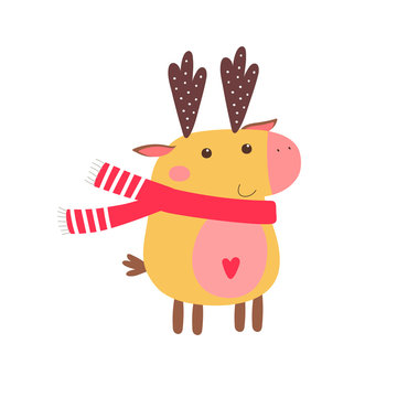 Cute moose character in vector