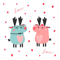 Two moose fall in love.