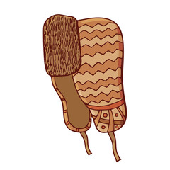 Winter cap with ear-flaps.