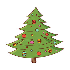 Christmas tree with toys.