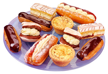 SELECTION OF CREAM CAKES CUT OUT