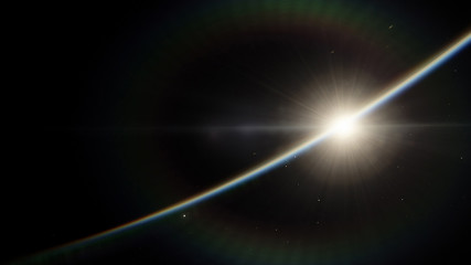 Near, low earth orbit blue planet. this image elements furnished by NASA. © Cepheia