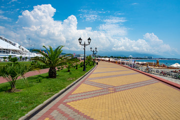 Sochi embankment and the sky in the clouds