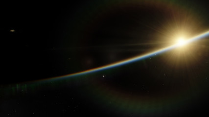 Near, low earth orbit blue planet. this image elements furnished by NASA.
