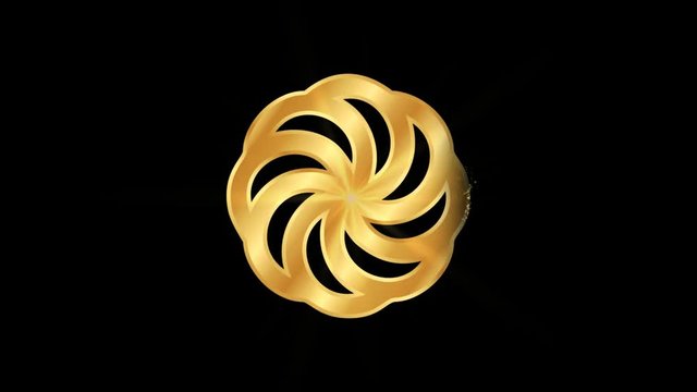 khach Hetanism  Religious symbol Particles Animation, Magical Particle Dust Animation of Religious khach Hetanism  Sign with Rays.