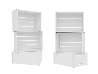 white empty showcase isolated on a white background, 3D rendering