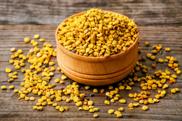 heap of yellow bee pollen