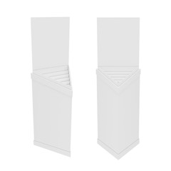 white empty showcase isolated on a white background, 3D rendering