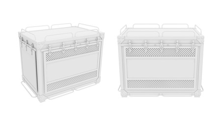 white empty showcase isolated on a white background, 3D rendering © salamahin