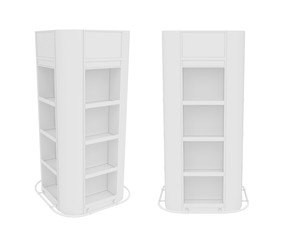 white empty showcase isolated on a white background, 3D rendering © salamahin