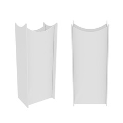 white empty showcase isolated on a white background, 3D rendering