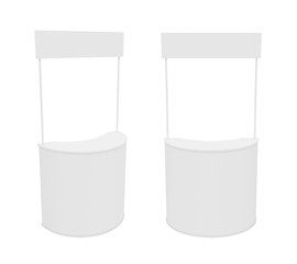 white empty showcase isolated on a white background, 3D rendering