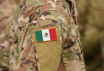 Mexico flag on soldiers arm (collage).