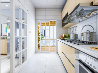 Modern residential building kitchen