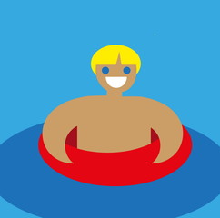 drawing of a boy in a lifeline