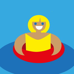 drawing of a girl in a lifeline