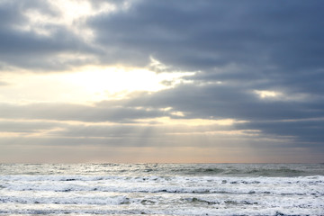 Obraz premium Dutch North Sea. Wadden sea, Friesland, Texel.
