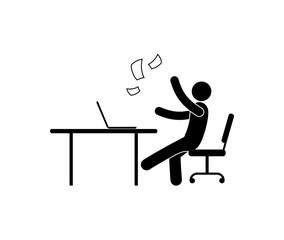 Fototapeta premium Icon manager in the office scatters paper.