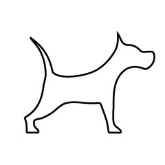 Black vector dog - icon, sign, symbol