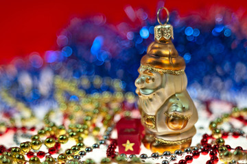 Fototapeta premium Christmas and New Year holidays background, winter season. Christmas greeting card