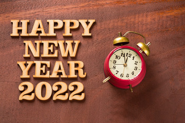 Happy New Year 2022 with clock