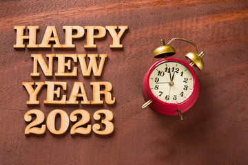 Happy New Year 2023 with clock