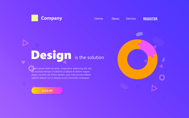 Digital website template design. Vector web page design for website and landing page. 