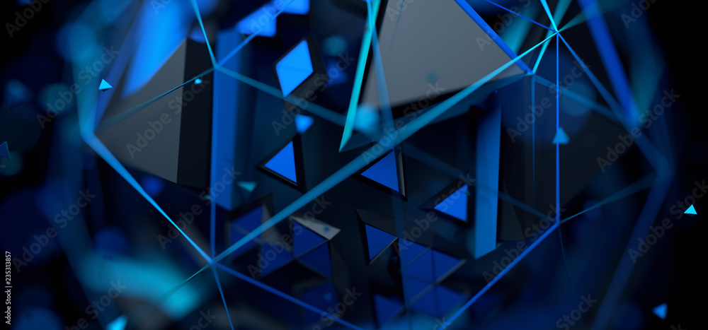 Poster abstract 3d rendering of a geometric background. futuristic modern design