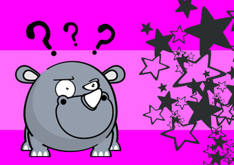cute baby rhino ball style cartoon expression background in vector format very easy to edit 
