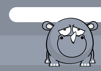 cute baby rhino ball style cartoon expression background in vector format very easy to edit 