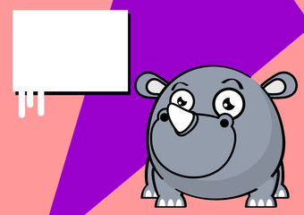 cute baby rhino ball style cartoon expression background in vector format very easy to edit 