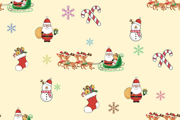 Seamless pattern for the New Year. Vector illustration of Christmas repeating wallpaper.