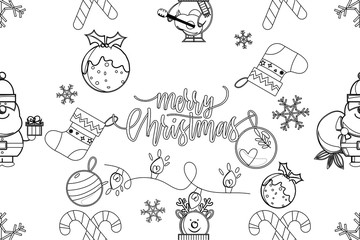 Seamless pattern for the New Year. Vector illustration of Christmas repeating wallpaper.