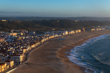 Obraz premium Nazare city in evening time, Portugal.