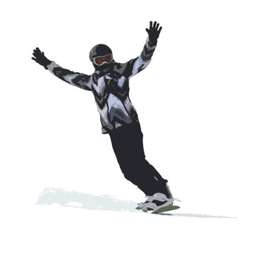 The girl the snowboarder, the drawing