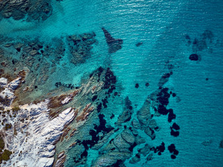 Fototapeta na wymiar Beautiful rocky coastline aerial view