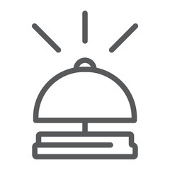 Bell line icon, hotel and call, reception sign, vector graphics, a linear pattern on a white background.