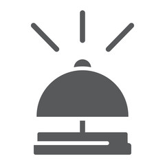 Obraz premium Bell glyph icon, hotel and call, reception sign, vector graphics, a solid pattern on a white background.