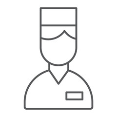 Valet thin line icon, hotel and service, concierge sign, vector graphics, a linear pattern on a white background.