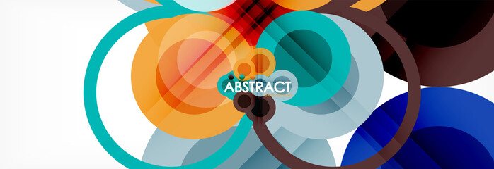 Abstract colorful geometric composition - multicolored circle background