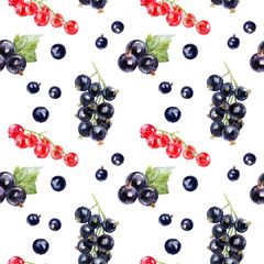 Currants hand draw seamless watercolor fabric pattern.