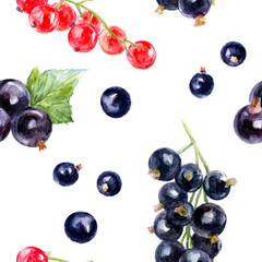Currants hand draw seamless watercolor fabric pattern.