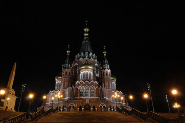 Fototapeta na wymiar St. Michael cathedral in Izhevsk