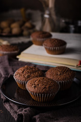 Chocolate muffins photography