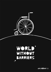 Wheelchair flat hand drawn vector illustration