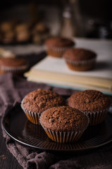 Chocolate muffins photography