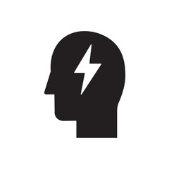 Storm user icon. Head with brain storm icon