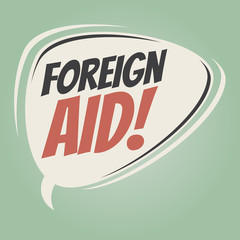 foreign aid retro speech balloon