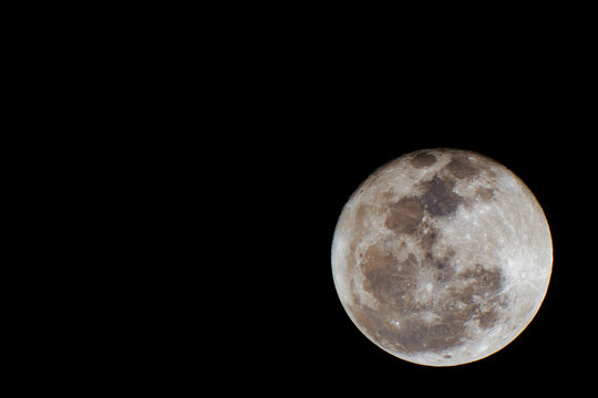 High Resolution, True Color Photograph Of The Moon, Lower 3rds Offset Right