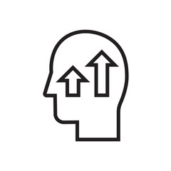 Up arrows arrows icon. Head with business and finance up arrows sign